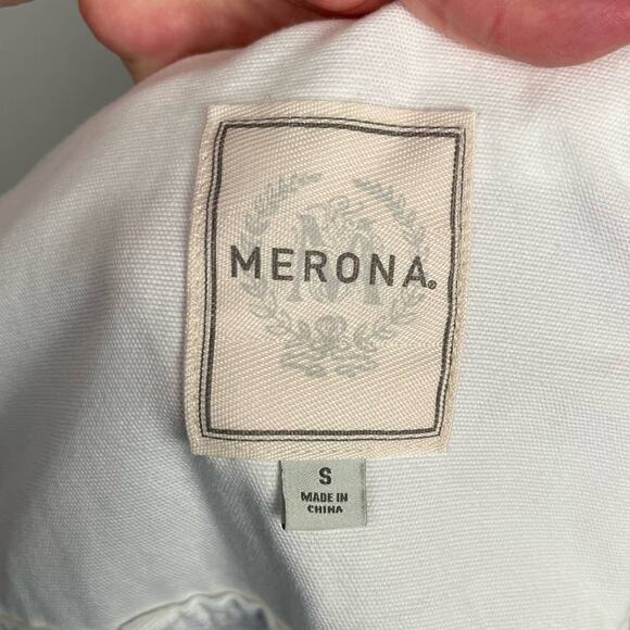 MERONA White Light Wash Denim 100% Cotton Jean Jacket Women Small Classic Basic - Picture 8 of 10